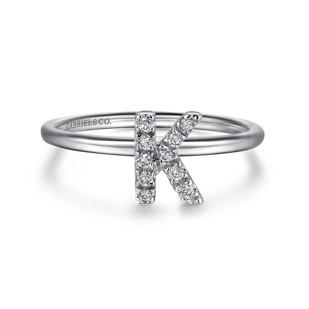 14k White Gold Initial Lusso [Ring SKU LR51164K-W45JJ