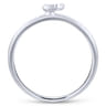 14K White Gold Pave Diamond Uppercase K Initial Ring - 0.05 ct