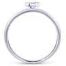14K White Gold Pave Diamond Uppercase N Initial Ring - 0.06 ct