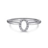14K White Gold Pave Diamond Uppercase O Initial Ring - 0.06 ct