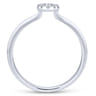 14K White Gold Pave Diamond Uppercase O Initial Ring - 0.06 ct
