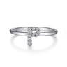 14K White Gold Pave Diamond Uppercase P Initial Ring - 0.05 ct
