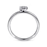 14K White Gold Pave Diamond Uppercase P Initial Ring - 0.05 ct