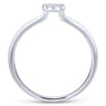 14K White Gold Pave Diamond Uppercase Q Initial Ring - 0.07 ct