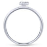 14K White Gold Pave Diamond Uppercase R Initial Ring - 0.06 ct