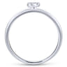 14K White Gold Pave Diamond Uppercase S Initial Ring - 0.07 ct