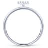 14K White Gold Pave Diamond Uppercase T Initial Ring - 0.05 ct