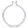 14K White Gold Pave Diamond Uppercase U Initial Ring - 0.06 ct