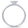 14K White Gold Pave Diamond Uppercase W Initial Ring - 0.08 ct