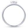 14K White Gold Pave Diamond Uppercase X Initial Ring - 0.06 ct