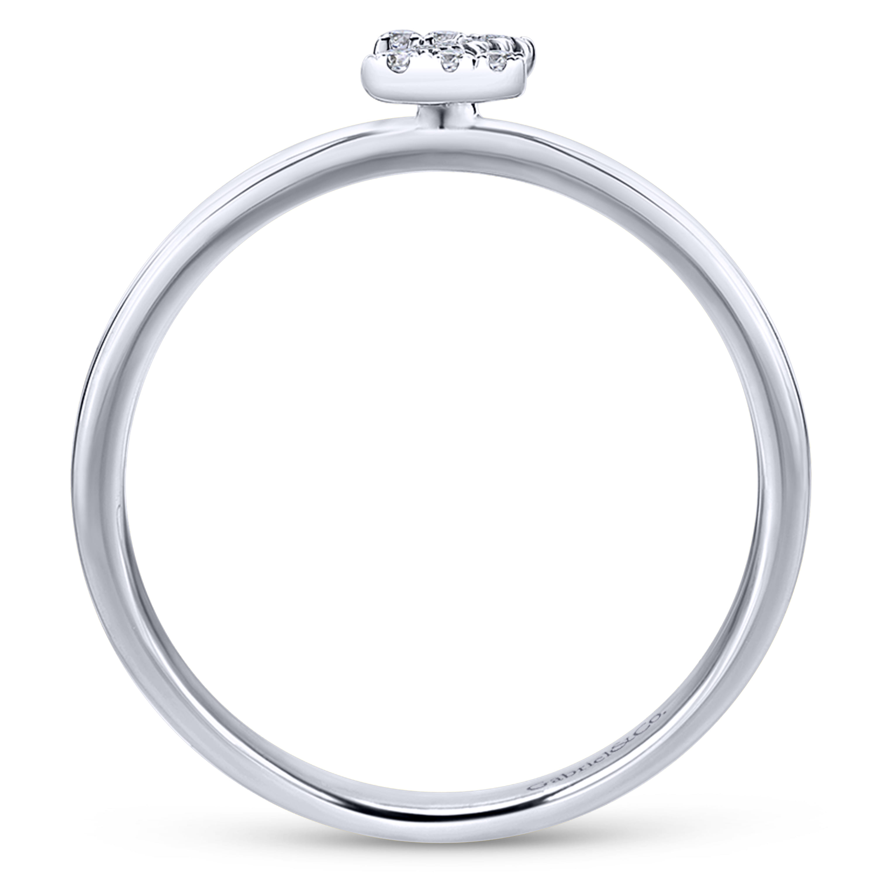 14K White Gold Pave Diamond Uppercase Z Initial Ring - 0.05 ct - Shot 2