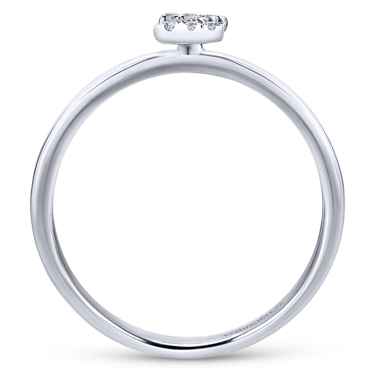 14K White Gold Pave Diamond Uppercase Z Initial Ring - 0.05 ct - Shot 2