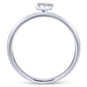 14K White Gold Pave Diamond Uppercase Z Initial Ring - 0.05 ct
