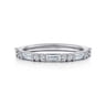 Straight Wedding Ring in 14k White Gold with Baguette Natural Diamond at Gabriel & Co.