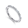 Straight Wedding Ring in 14k White Gold with Baguette Natural Diamond at Gabriel & Co.