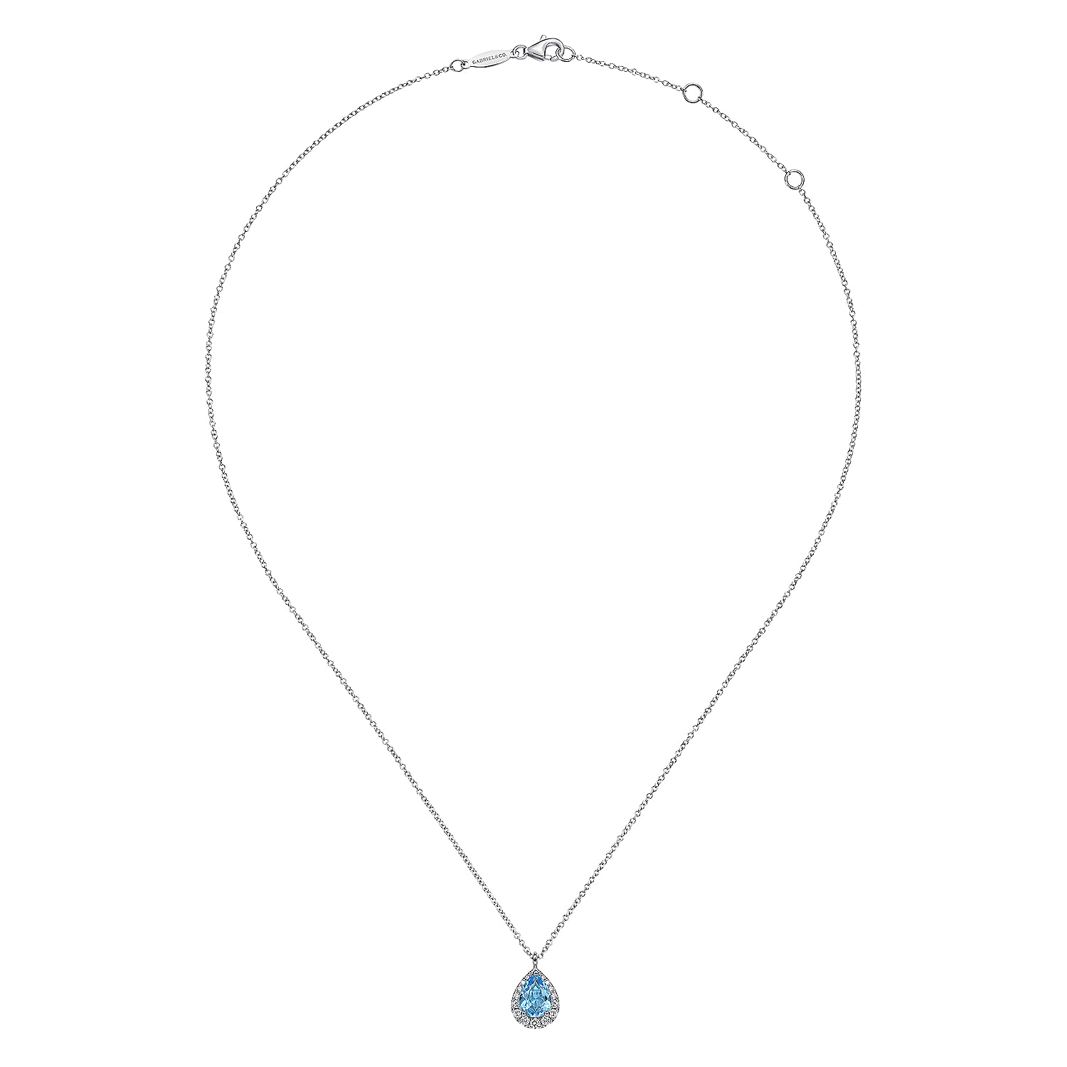 14k White Gold Pendant Color Necklace. SKU: NK6629W45BT