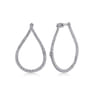 14K White Gold Pear Shape Diamond Bypass Hoop Earrings - 0.6 ct