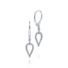 14K White Gold Pear Shape Diamond Leverback Earrings - 0.25 ct