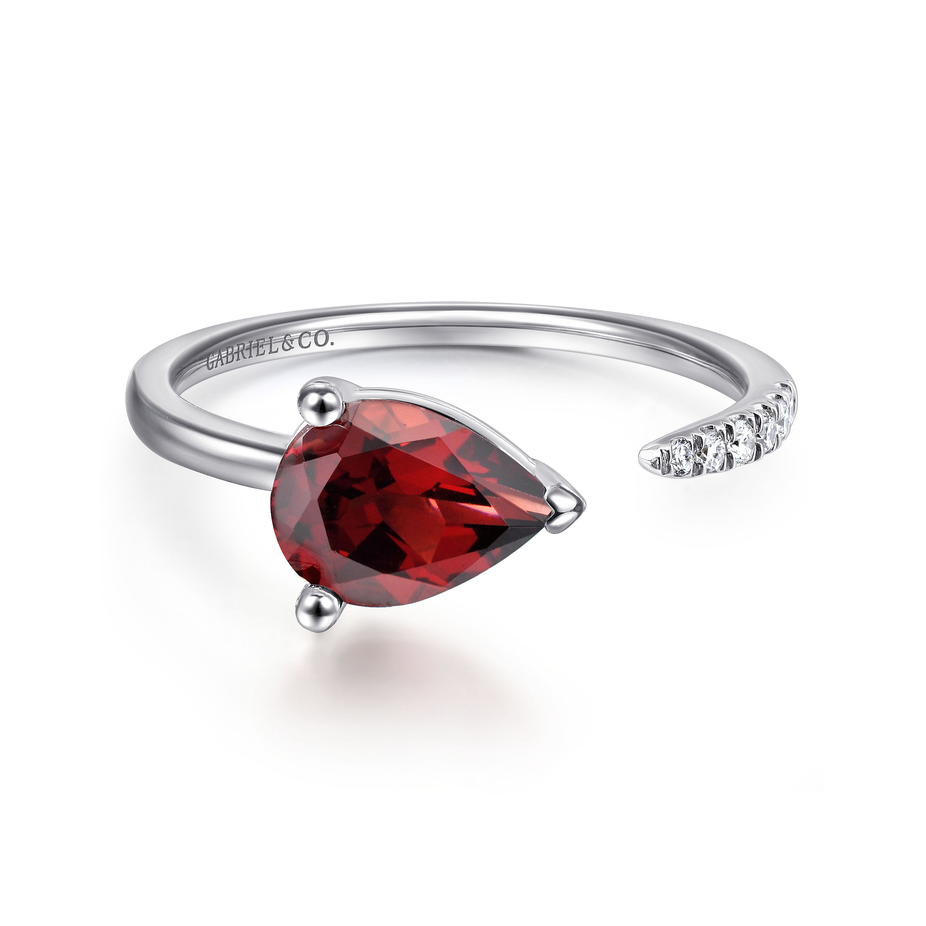 2.00 Ct Pear & Round deals Cut Red Ruby Diamond Solitaire Engagement Women's Ring 14K White Gold Finish