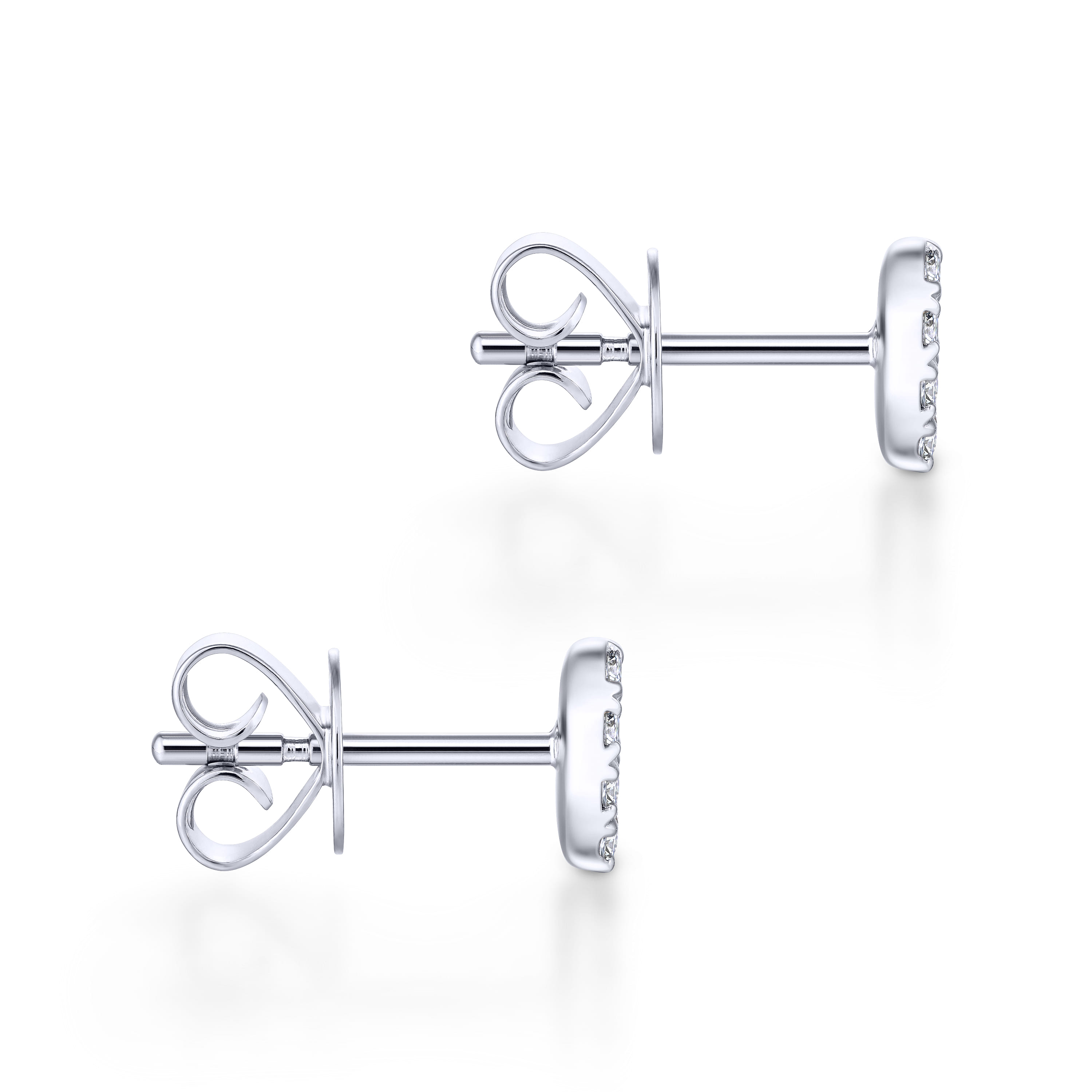 14K White Gold Pear Shaped Pave Diamond Stud Earrings - 0.18 ct - Shot 3
