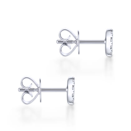 14K White Gold Pear Shaped Pave Diamond Stud Earrings