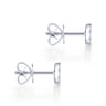 14K White Gold Pear Shaped Pave Diamond Stud Earrings - 0.18 ct