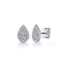 14K White Gold Pear Shaped Pave Diamond Stud Earrings - 0.25 ct