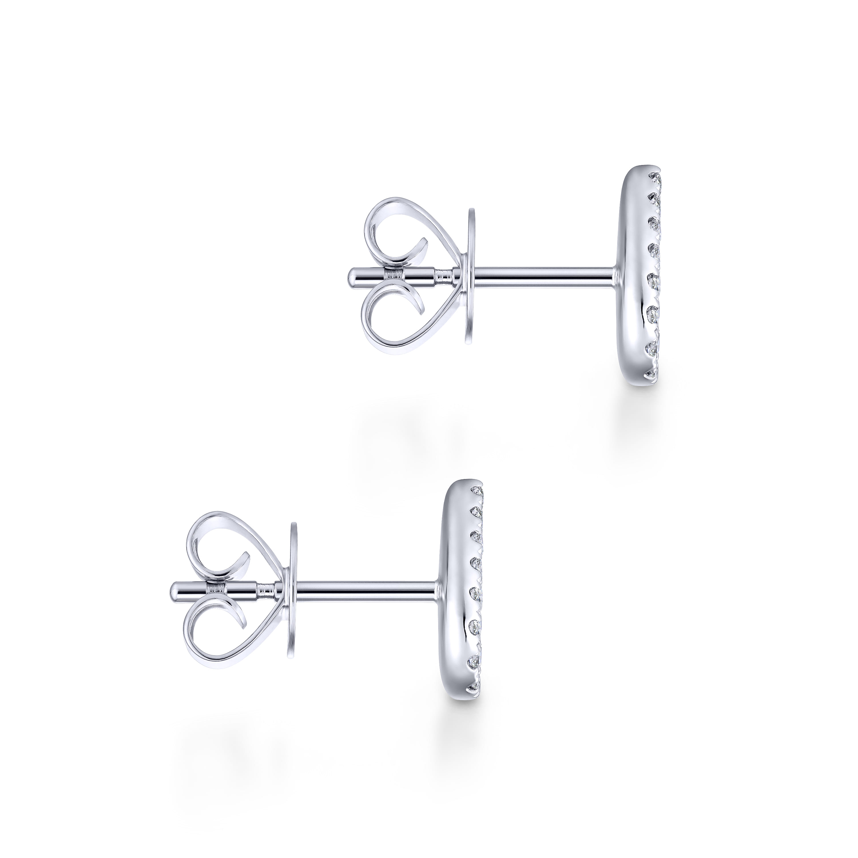 14K White Gold Pear Shaped Pave Diamond Stud Earrings - 0.25 ct - Shot 3