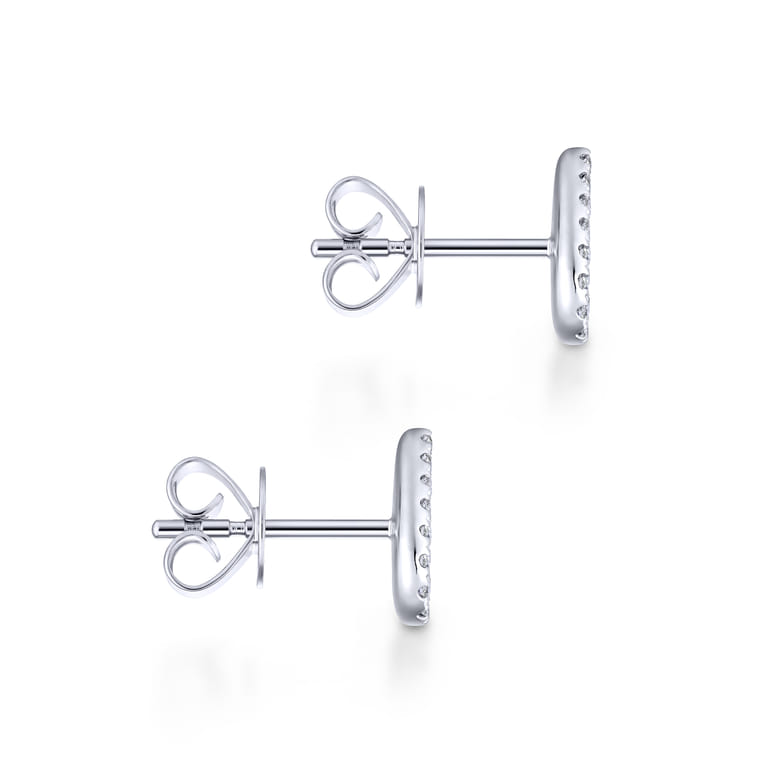 14K White Gold Pear Shaped Pave Diamond Stud Earrings - 0.25 ct - Shot 3