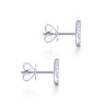 14K White Gold Pear Shaped Pave Diamond Stud Earrings - 0.25 ct
