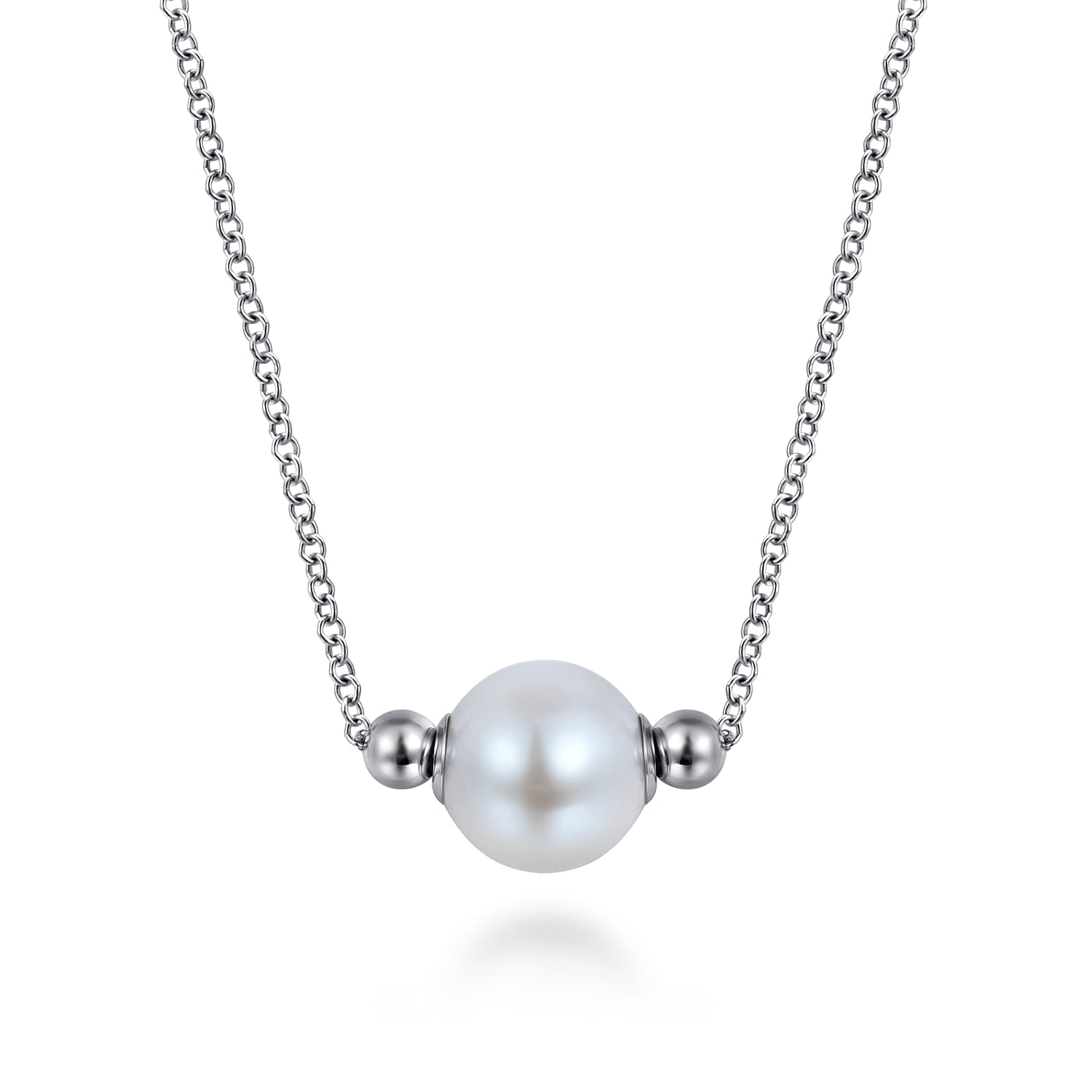 14K White Gold Pearl Bujukan Fashion Necklace - Shot 1