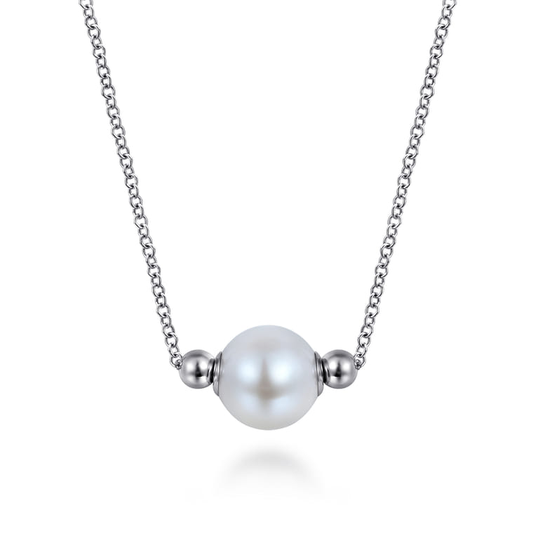 14K White Gold Pearl Bujukan Fashion Necklace - Shot 1