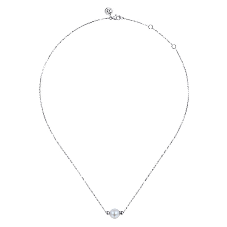 14K White Gold Pearl Bujukan Fashion Necklace - Shot 2