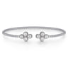 14K White Gold Pearl Bujukan Open Bangle