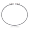 14K White Gold Pearl Bujukan Open Bangle