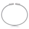 14K White Gold Pearl Bujukan Open Bangle
