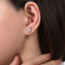 14K White Gold Pearl and Diamond Halo Stud Earrings - 0.25 ct