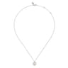 14K White Gold Pearl with Diamond Halo Pendant Necklace - 0.2 ct