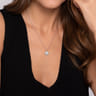 14K White Gold Pearl with Diamond Halo Pendant Necklace - 0.2 ct