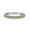 14K White Gold Peridot Stackable Ring