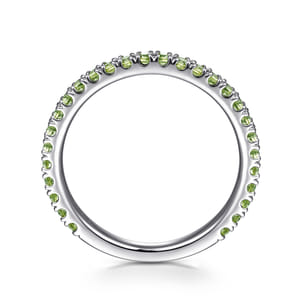 14K White Gold Peridot Stackable Ring