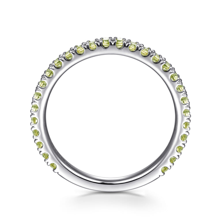14K White Gold Peridot Stackable Ring - Shot 2