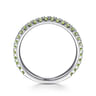 14K White Gold Peridot Stackable Ring