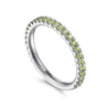 14K White Gold Peridot Stackable Ring