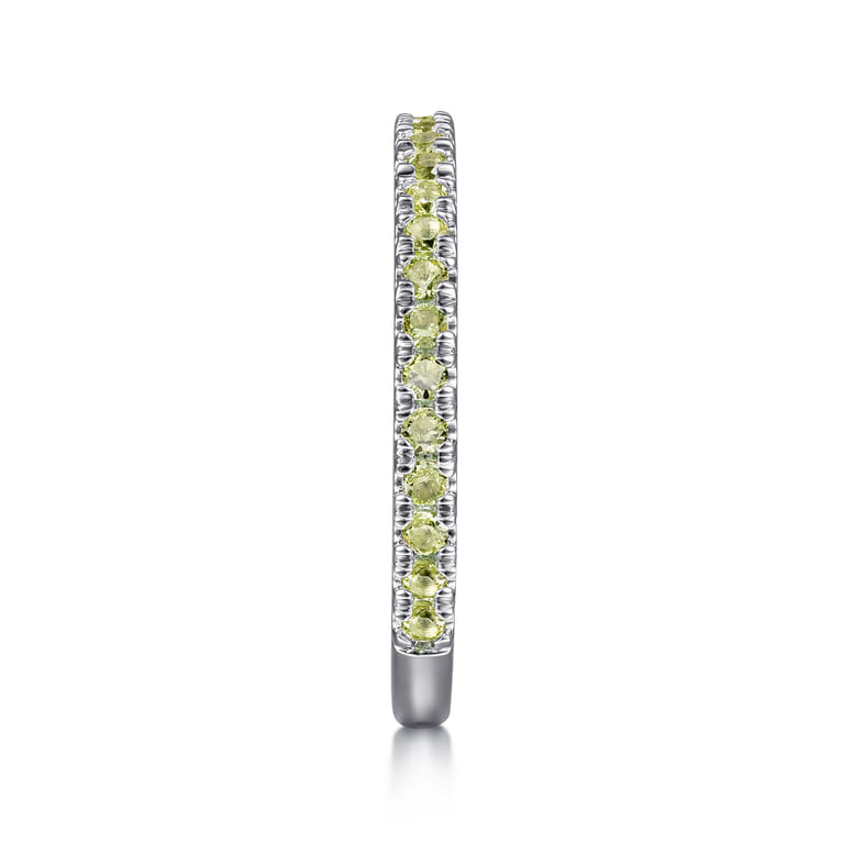 14K White Gold Peridot Stackable Ring - Shot 4