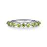 14K White Gold Peridot Stackable Ring