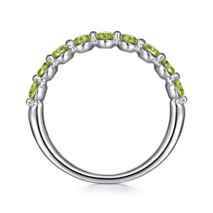 14K White Gold Peridot Stackable Ring