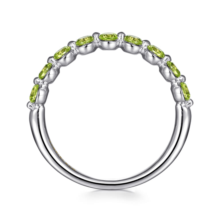 14K White Gold Peridot Stackable Ring - Shot 2