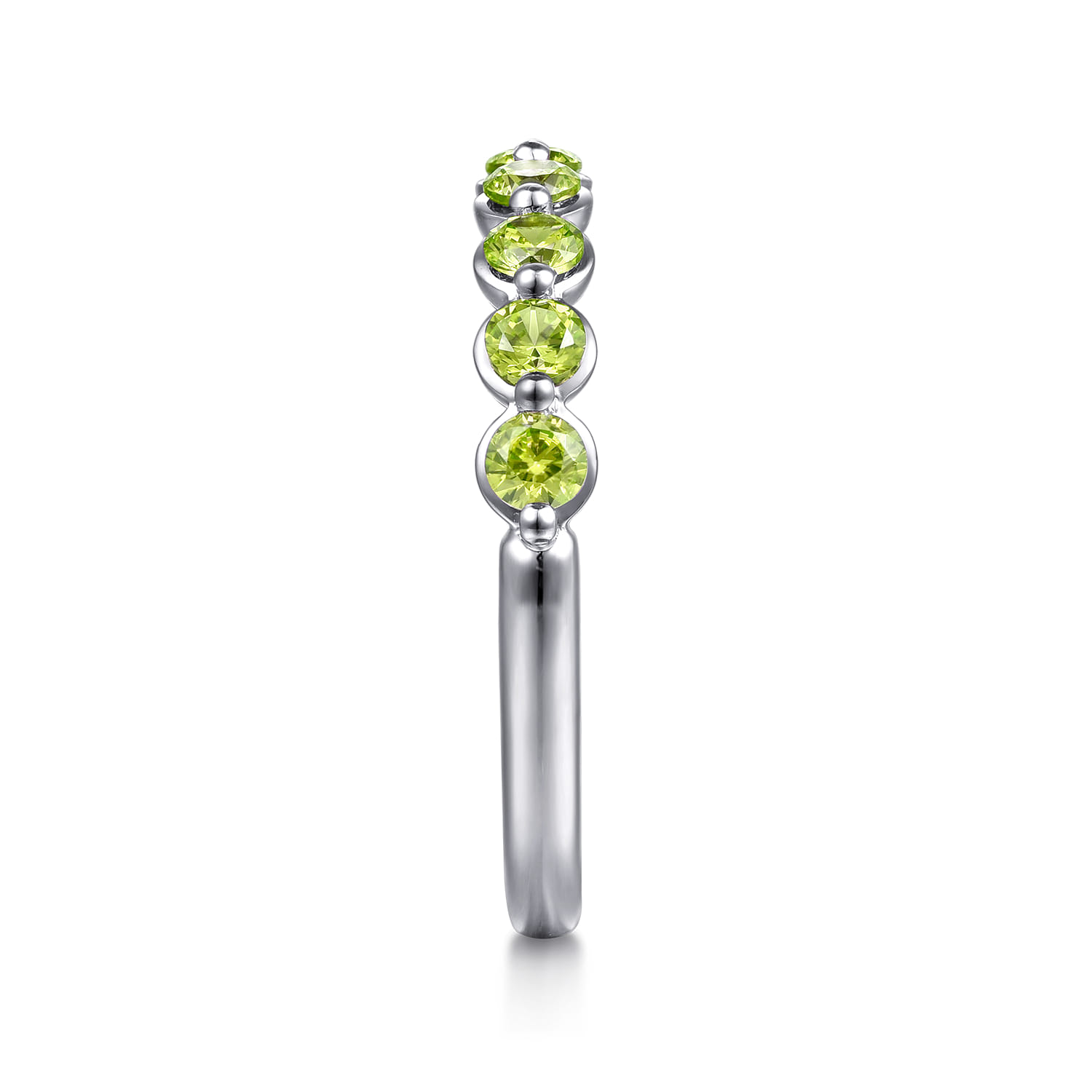 14K White Gold Peridot Stackable Ring