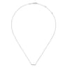 14K White Gold Petite Pave Diamond Bar Necklace - 0.06 ct